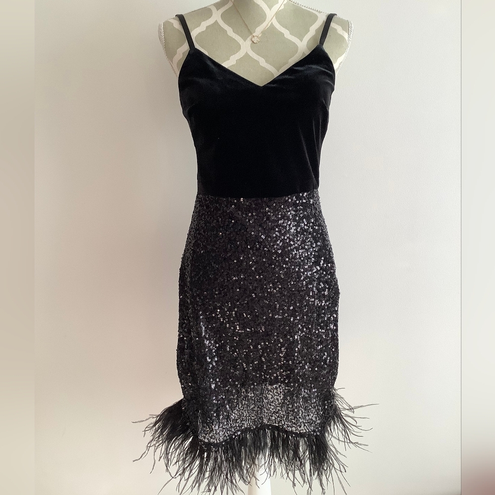 Guess Black Dress with Sequin Detail